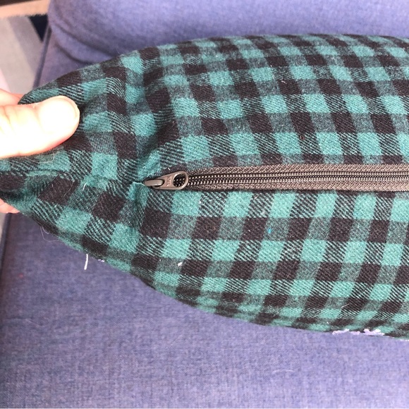 Retreat green black plaid “Believe” Holiday pillow NWT - Picture 8 of 11